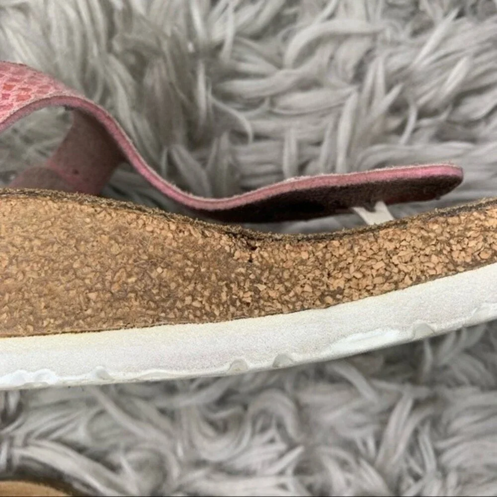 Birkenstock Gizeh Birko-Flor metallic pink sandal women’s shoe size 37 US 6 6.5